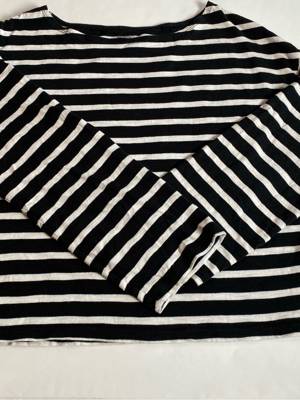 Levi's Black and White Striped Crew Neck Tee